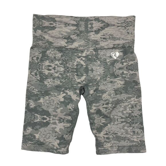 Womens Best Camo Seamless Cycling Shorts Womens S Grey Athletic Stretchy Pull On - Picture 2 of 7